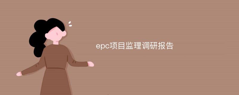 epc项目监理调研报告