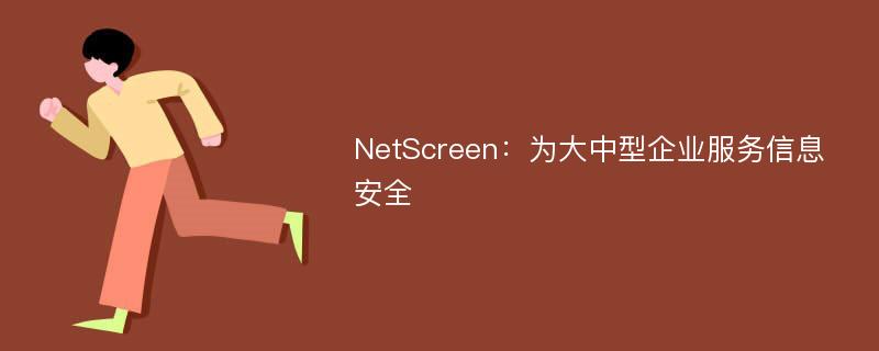 NetScreen：为大中型企业服务信息安全